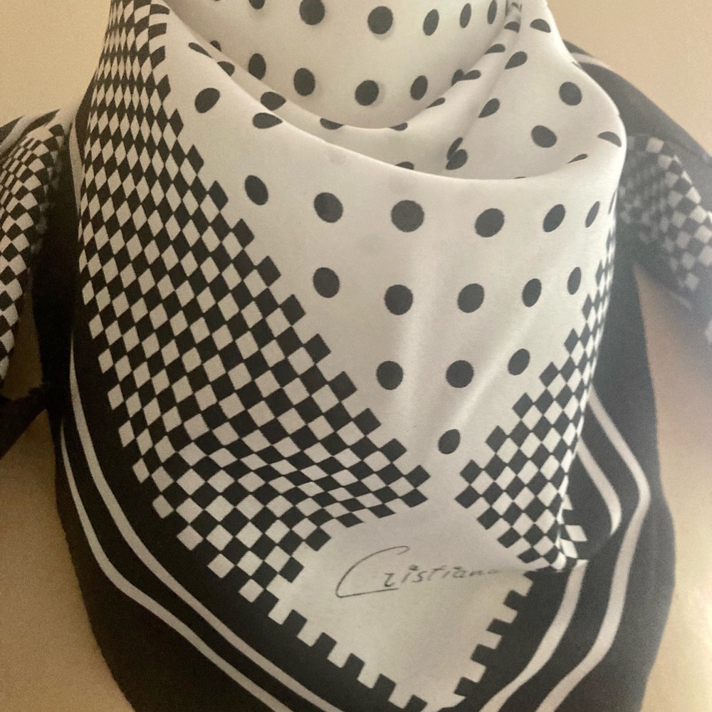 BLACK AND WHITE vintage Italian scarf